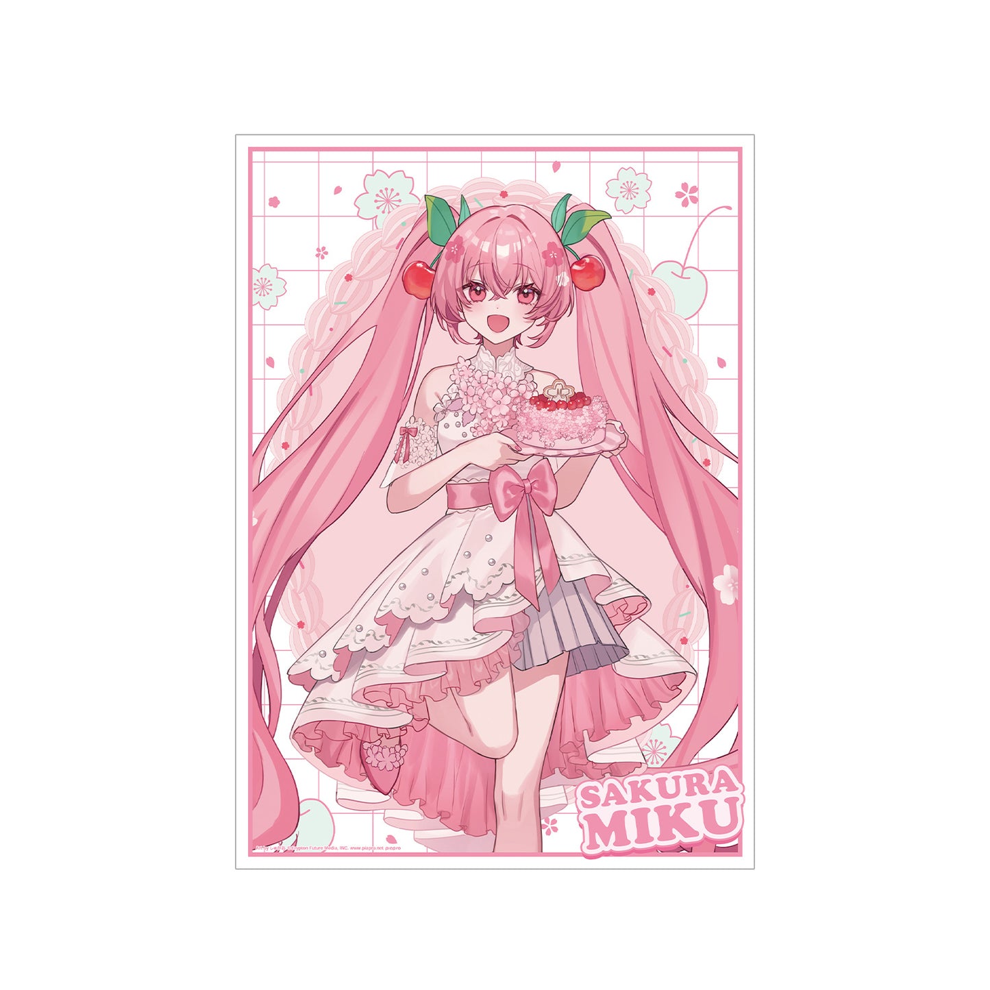 Sakura Miku Newly Drawn Sakura Miku Cherry Blossom Party ver. Art by Shugao A3 Matte Processing Poster