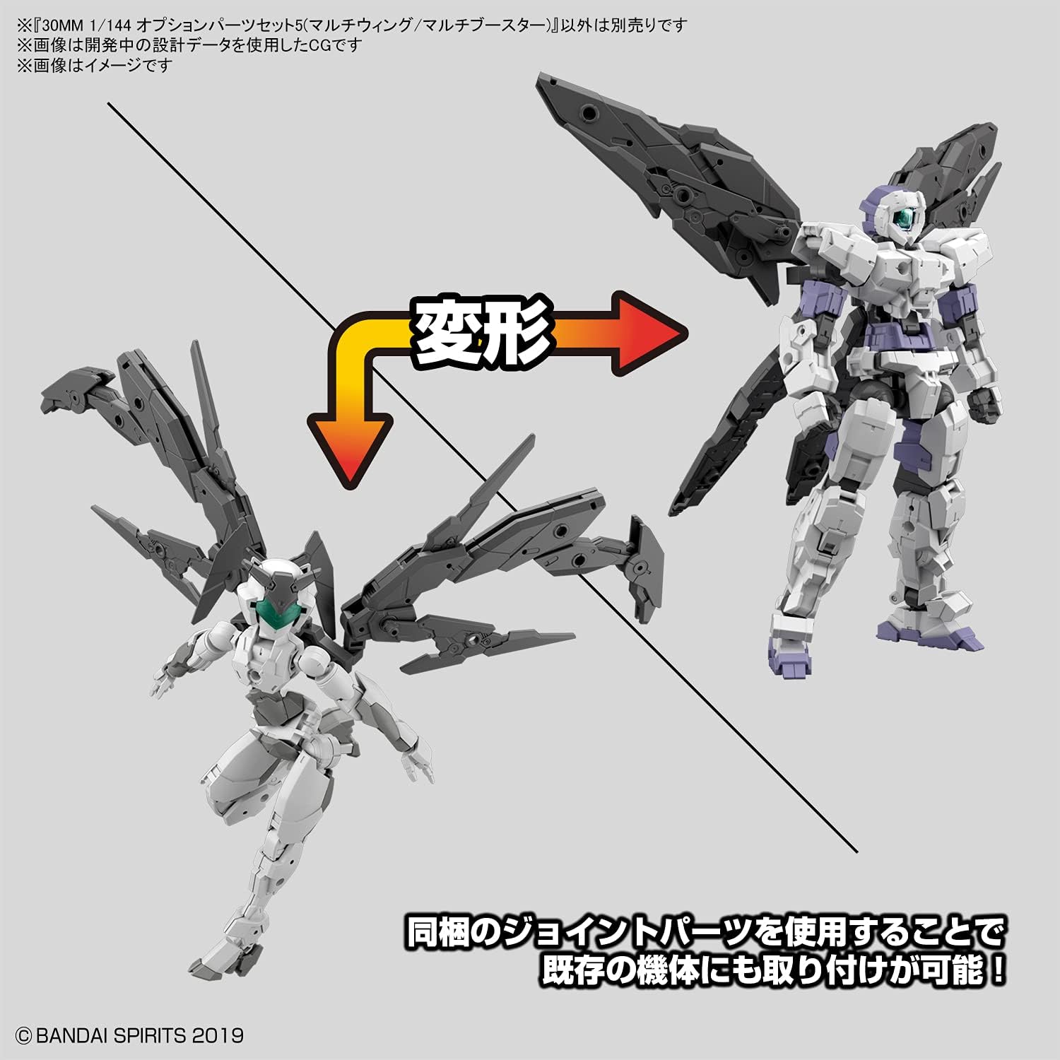 Bandai 30 Minute Missions W-12 Option Parts Set 05 (Multi Wing/Multi Booster), Example 1