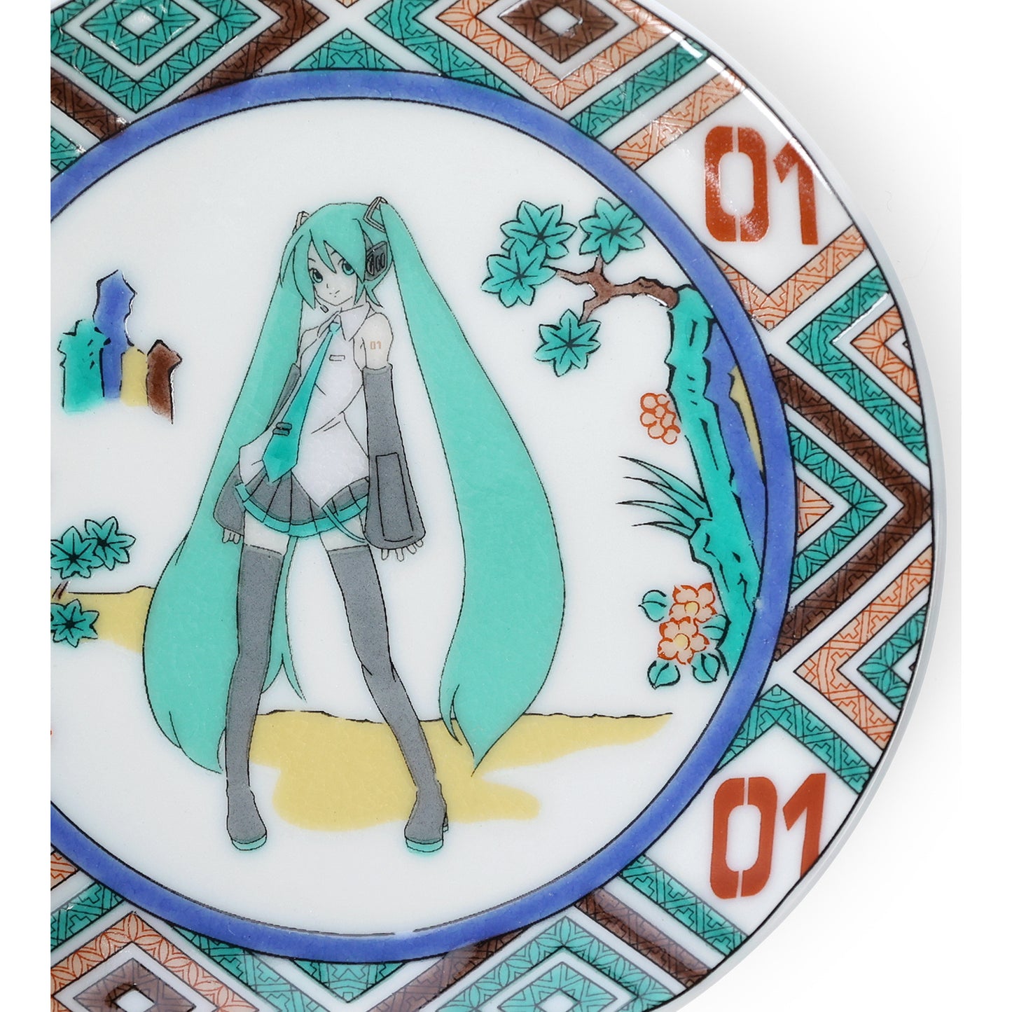 Hatsune Miku & Sakura Miku Kutani Ware 2-Piece Small Plate Set