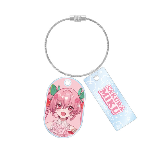 Sakura Miku Newly Drawn Sakura Miku  Cherry Blossom Party ver. Art by Shugao Double Wire Acrylic Keychain