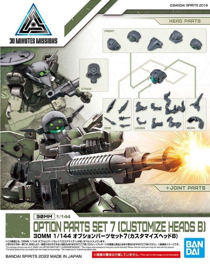 Bandai 30 Minute Missions W-16 Option Parts Set 7 (Customize Heads B), Package Front